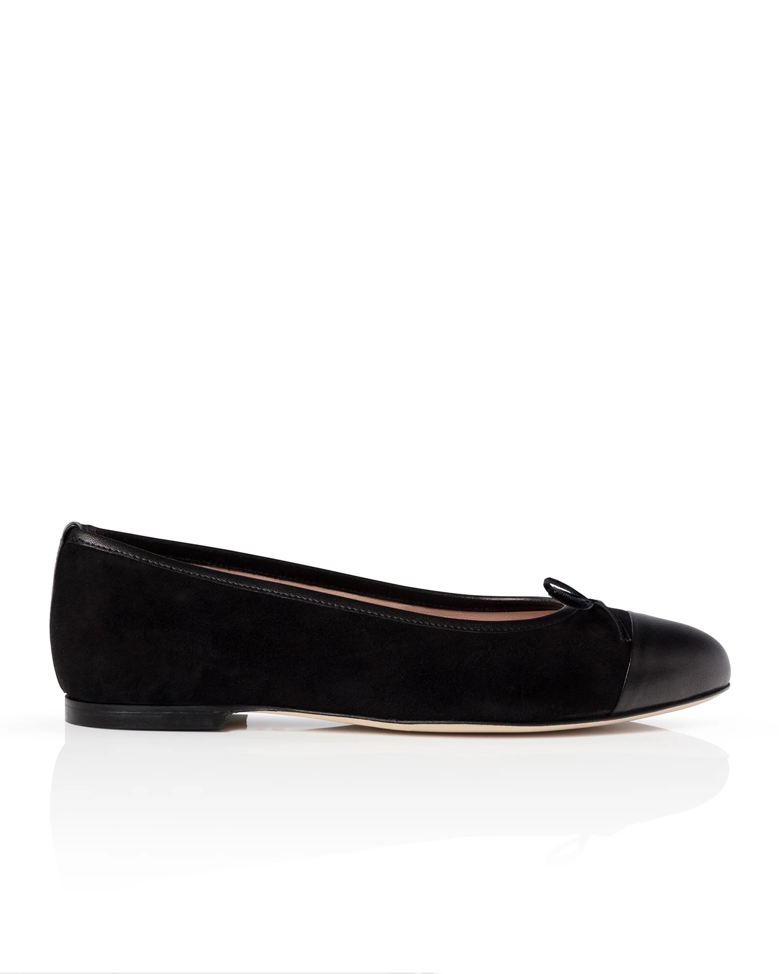 Cece Black Suede & Leather Ballet Flat | Emmy London | Emmy London
