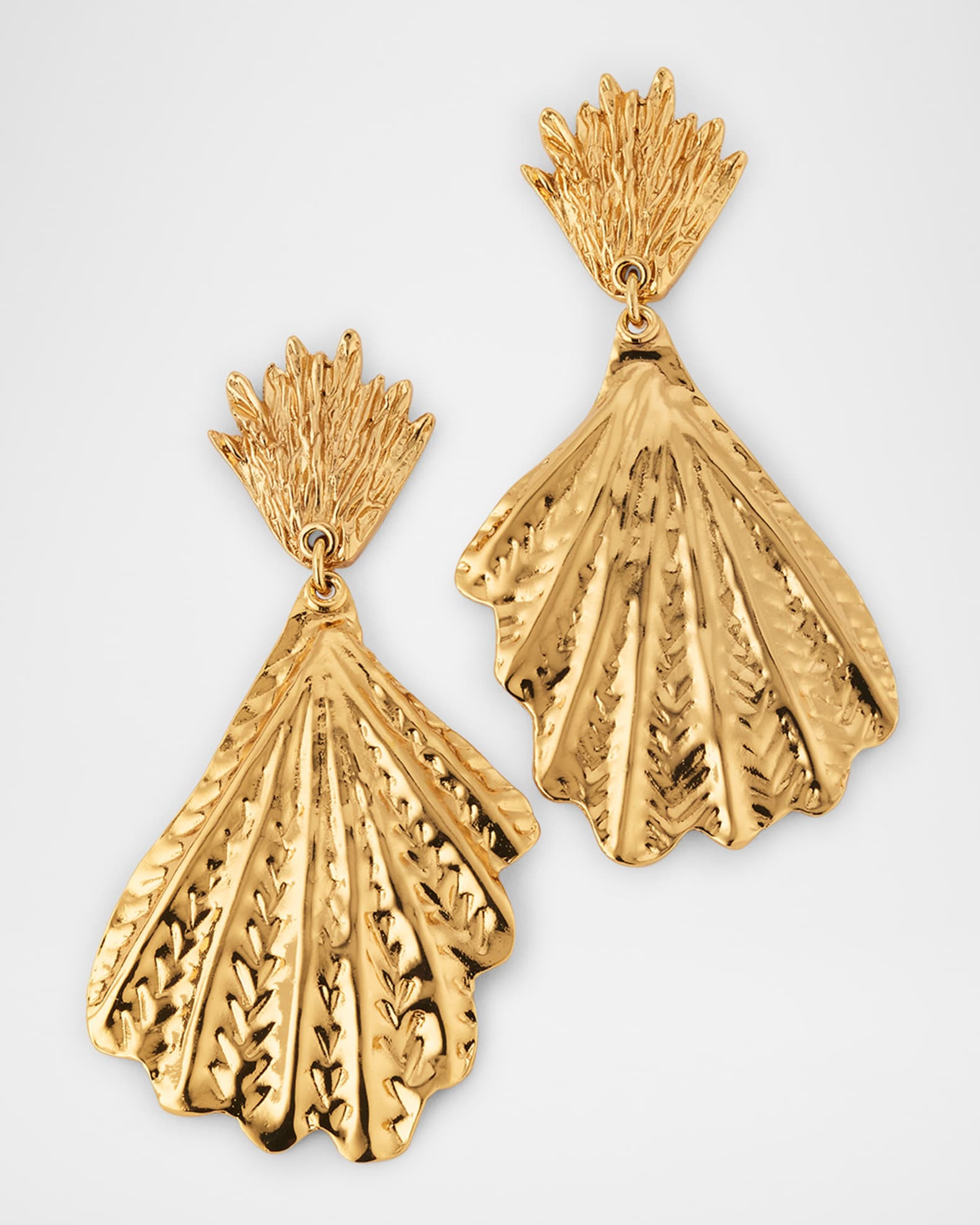 Double Shell Drop Earrings | Neiman Marcus