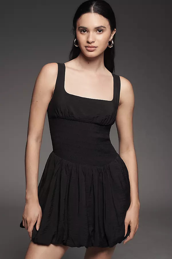 Square-Neck Smocked Mini Dress | Anthropologie (US)