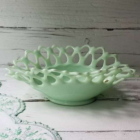 Vintage Jadeite Open Lace Bowl  Westmoreland Glass  Doric | Etsy | Etsy (US)