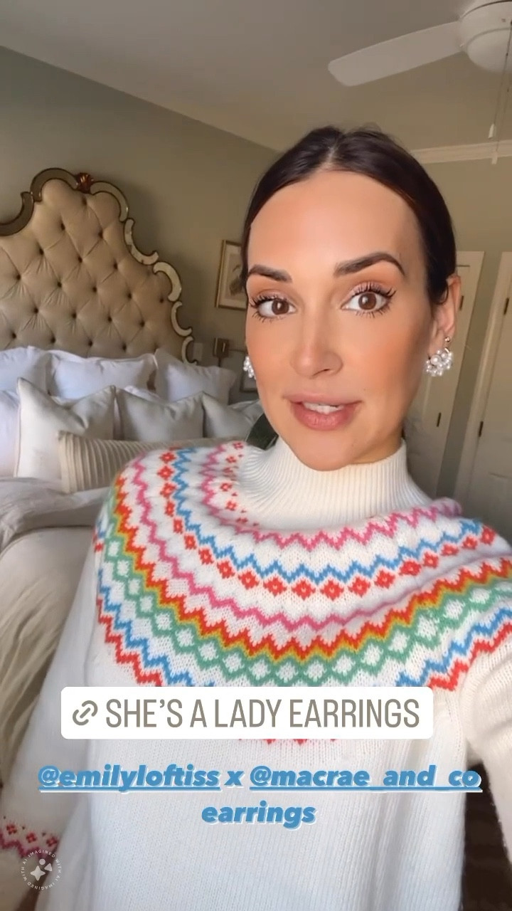 Pearl cluster earrings, cashmere Christmas sweater 

#LTKHoliday #LTKGiftGuide #LTKfindsunder50