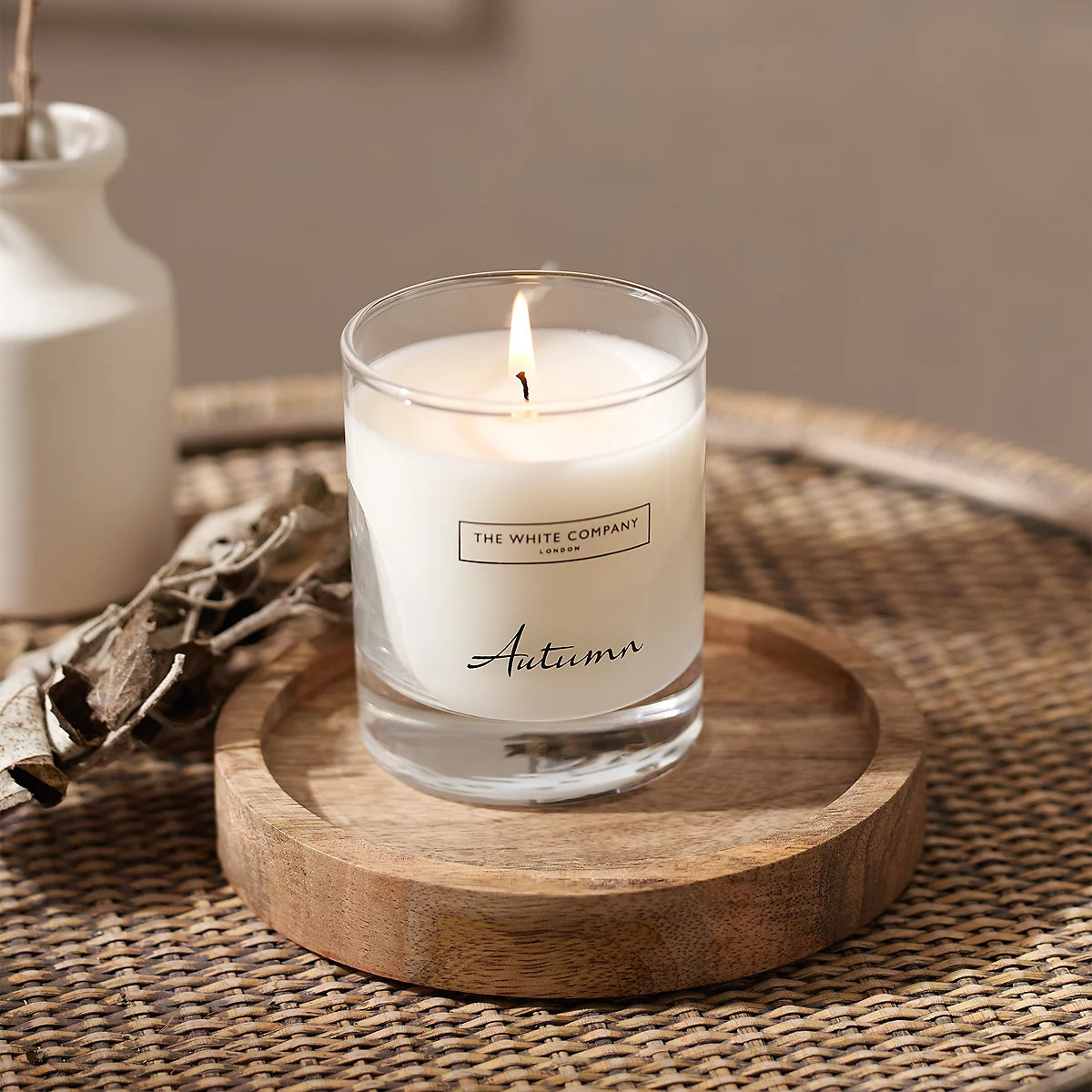 The White Company Mango Wood Candle Plate - Medium, Natural, Size: One Size | The White Company UK & ROW