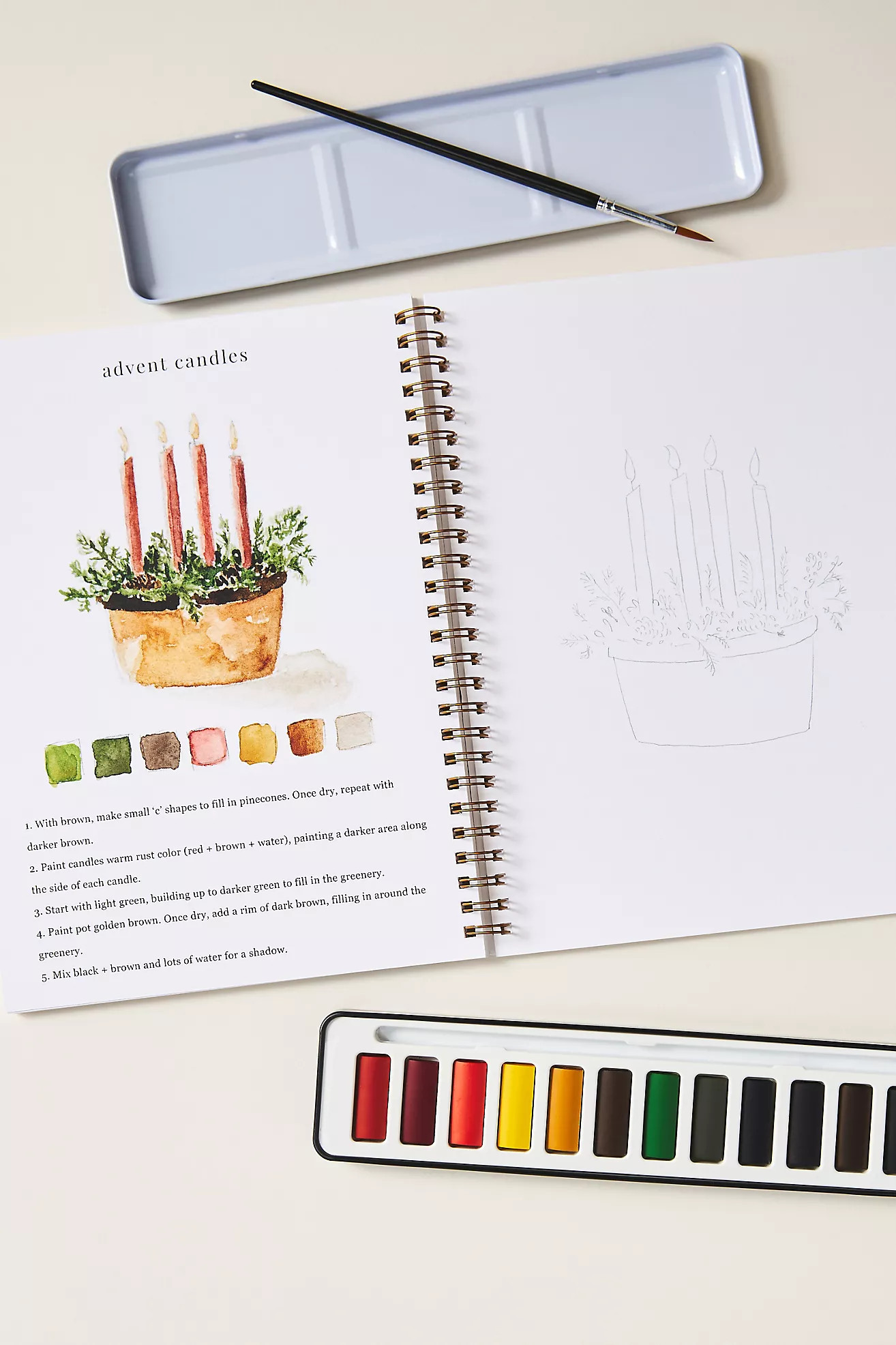 Emily Lex Studio Holiday Watercolor Workbook | Anthropologie (US)