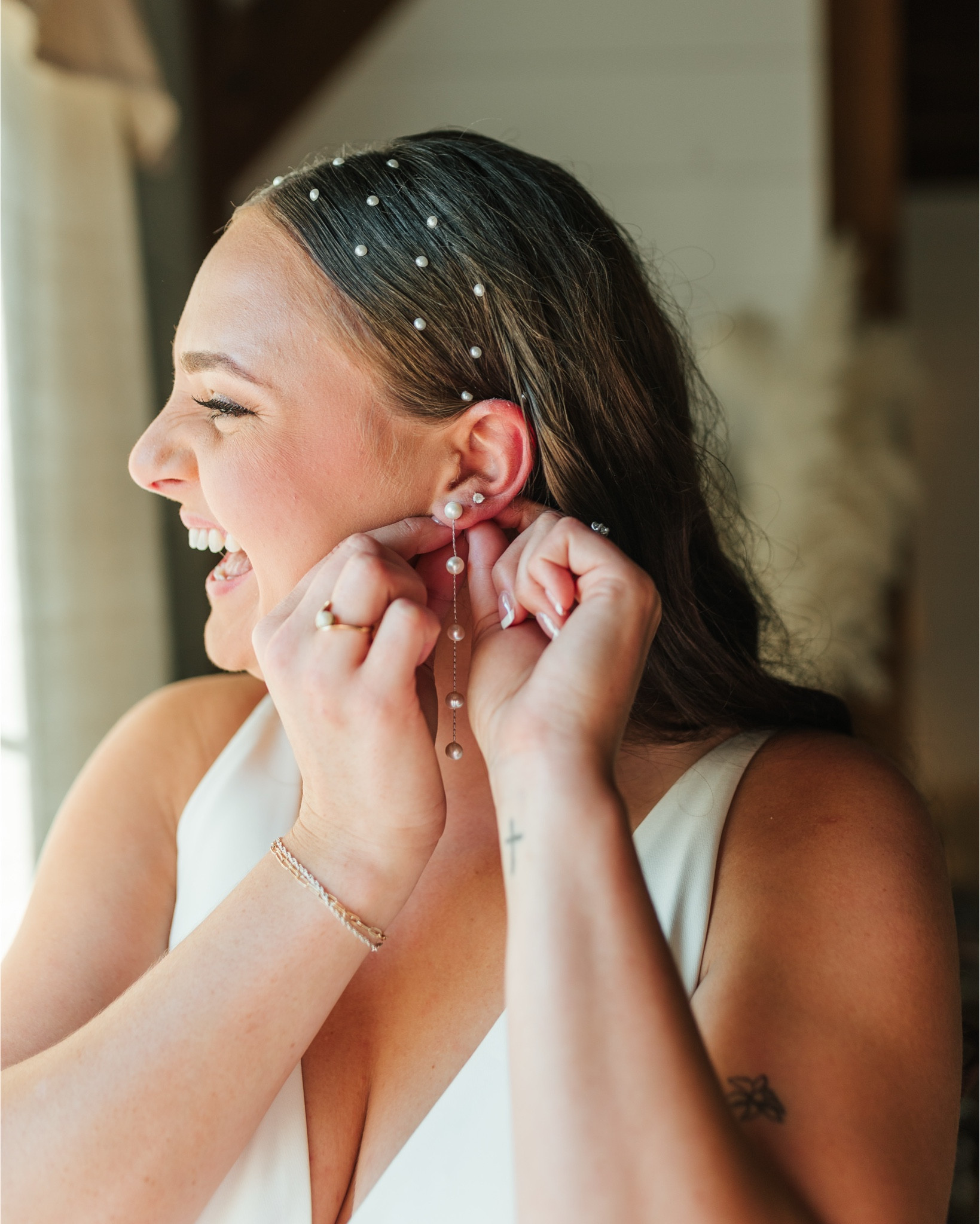 Wedding pearl earrings and pearl adhesive hair accessories! 

#LTKBeauty #LTKStyleTip #LTKWedding