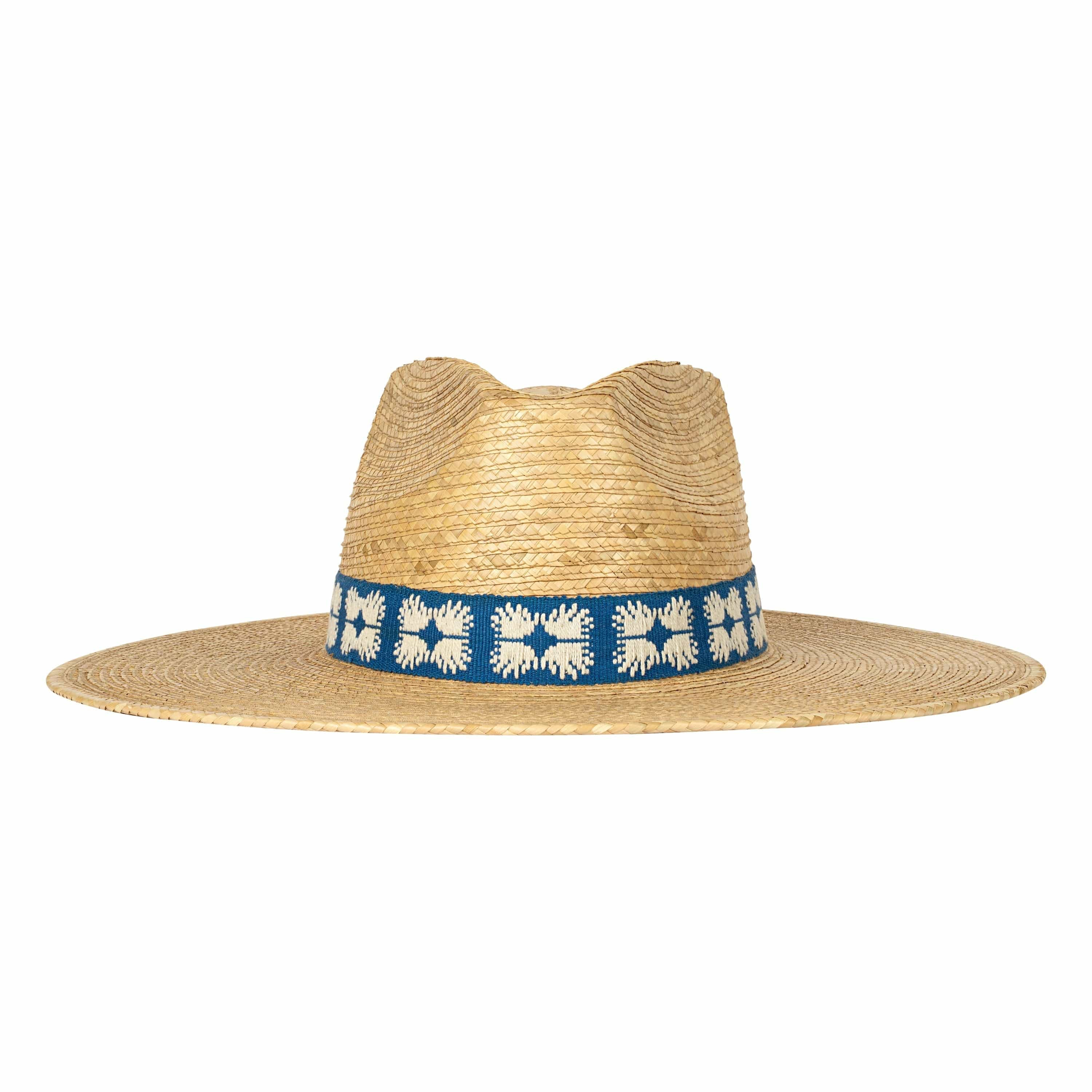 Navy Flora Tile Palm Hat | Sunshine Tienda