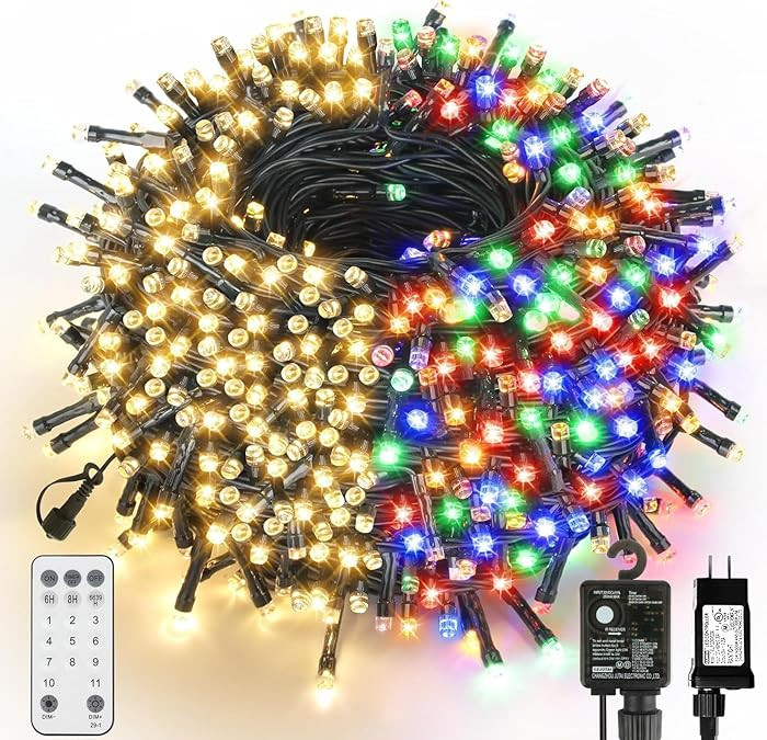 500 LED Dual Color Changing Christmas Tree Lights,170ft Connectable Christmas Lights String with ... | Amazon (US)