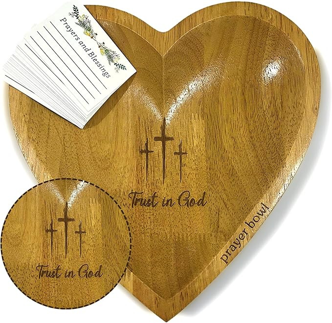 Prayer Bowl Wooden Trust In God - Christian Gifts for Mothers day, Wedding, Confirmation, Housewa... | Amazon (US)