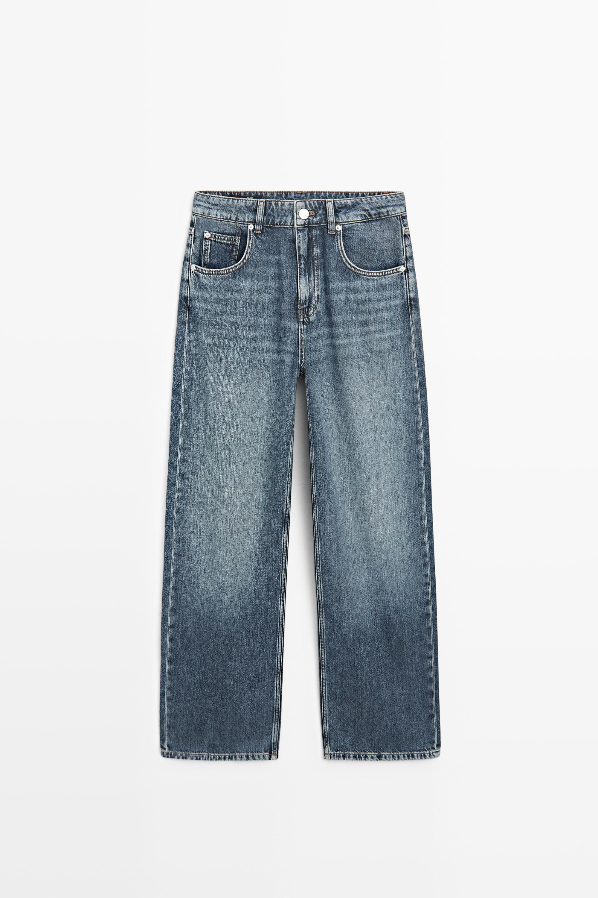Mid-waist barrel fit jeans | Massimo Dutti US