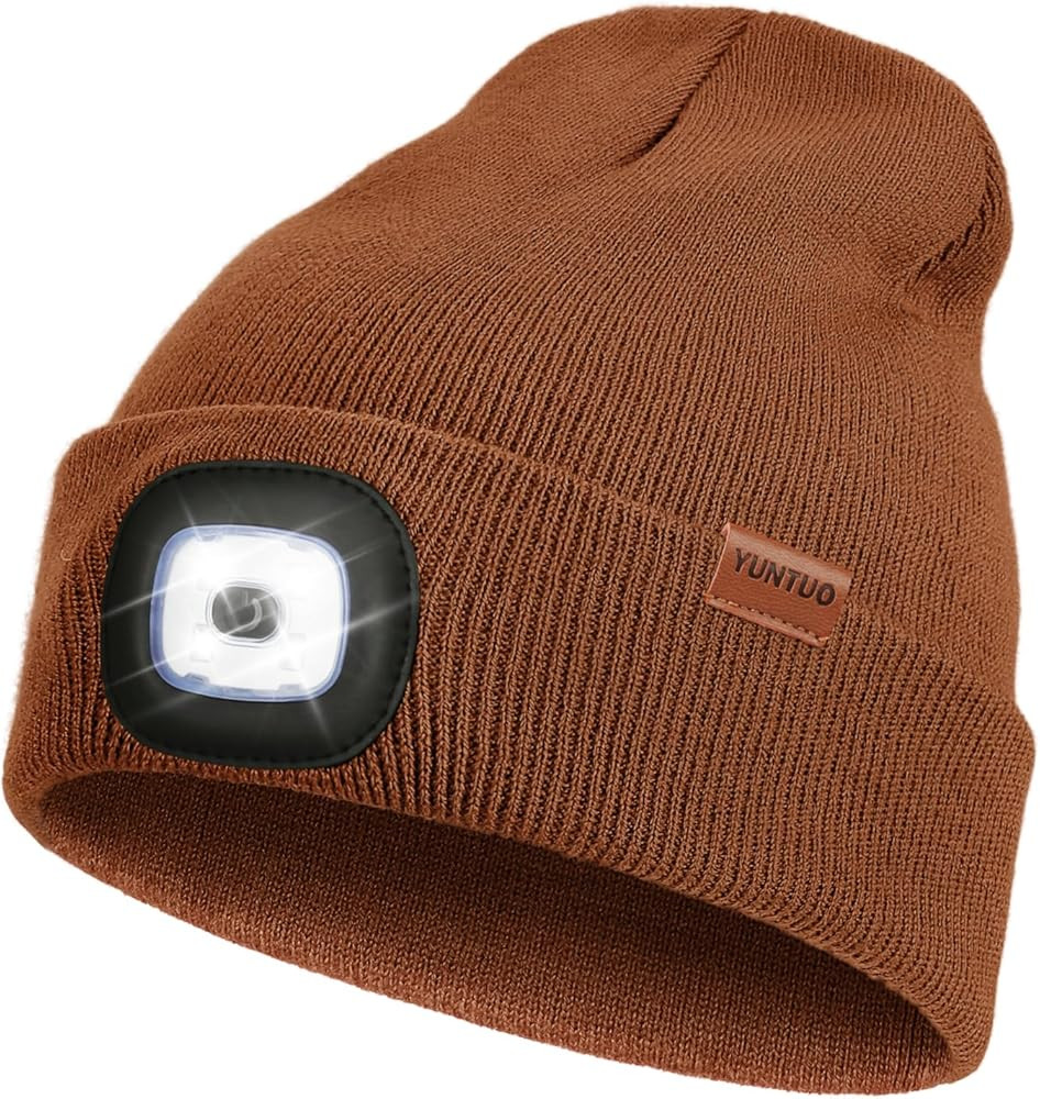 YunTuo LED Beanie with The Light, Unisex USB Rechargeable Headlamp Winter Knitted Cap Gifts for M... | Amazon (US)