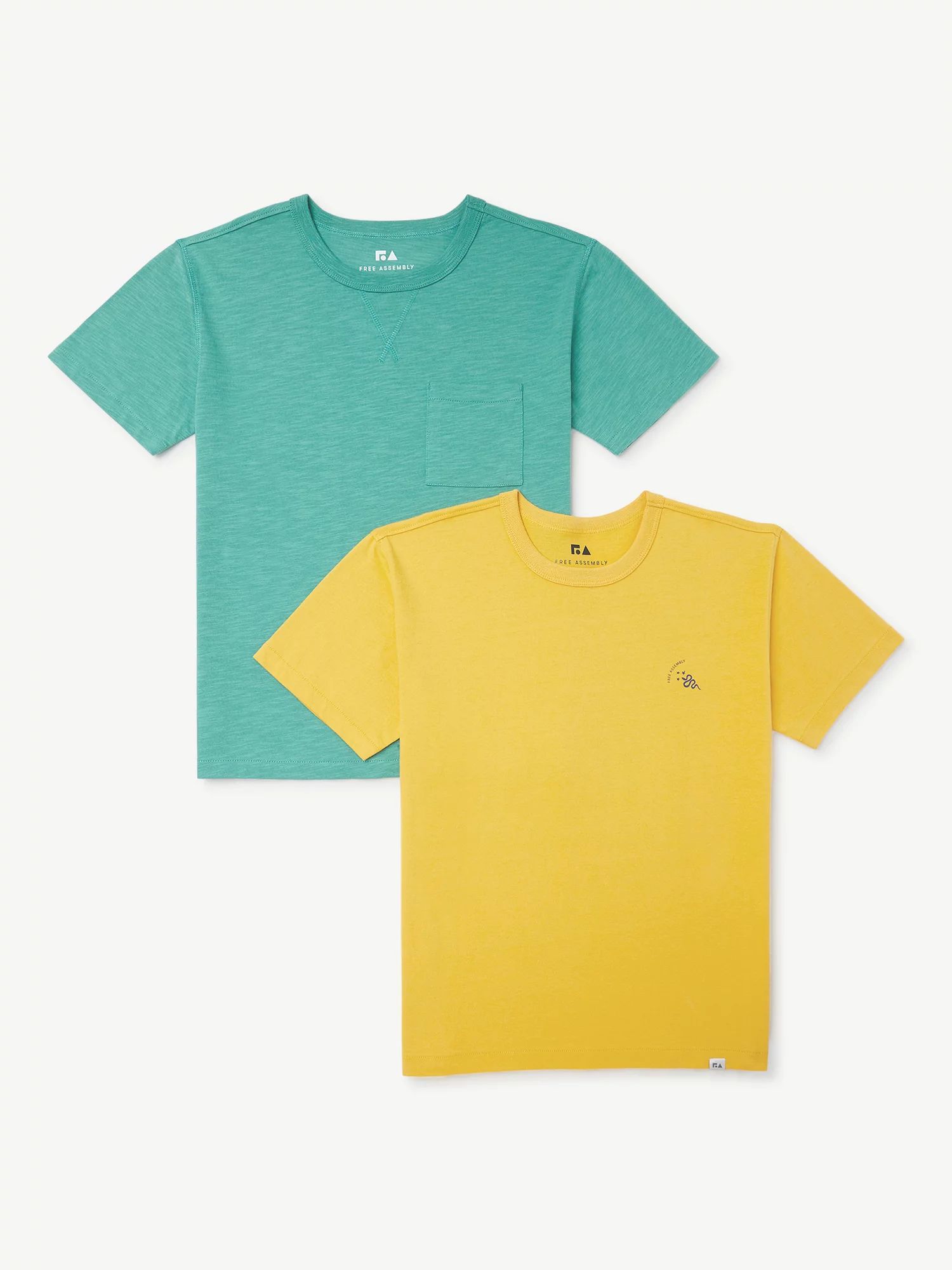 Free Assembly Boys Garment Washed Tee and Graphic Tee, 2-Pack, Sizes 4-18 - Walmart.com | Walmart (US)
