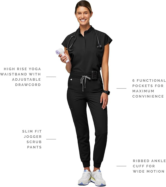 FIGS Zamora High Waisted Jogger Style Scrub Pants for Women — Slim Fit, 6 Pockets, High Rise Yoga Wa | Amazon (US)