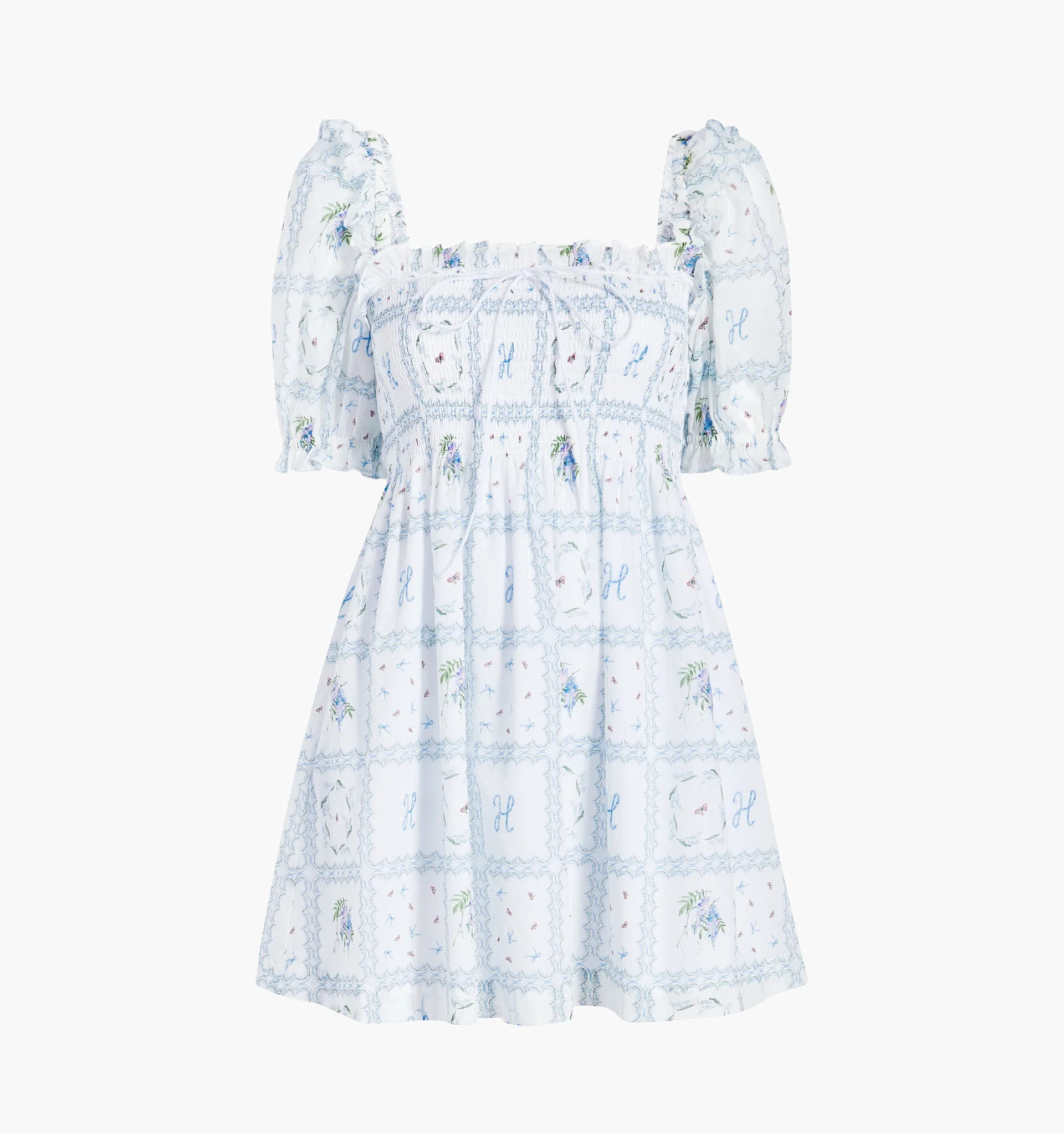 The Scarlett Mini Nap Dress - White Floral Patchwork | Hill House Home