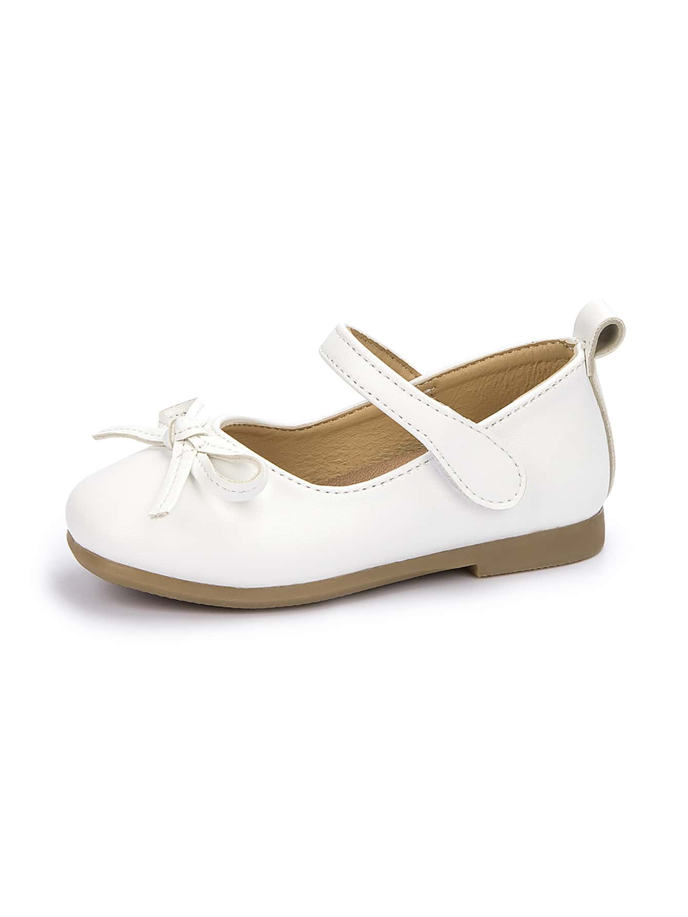 Toddler Girls Bow Decor Velcro Strap Flats | SHEIN