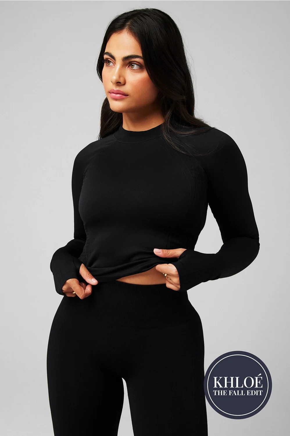 Seamless Mock Neck Long-Sleeve Top | Fabletics - North America