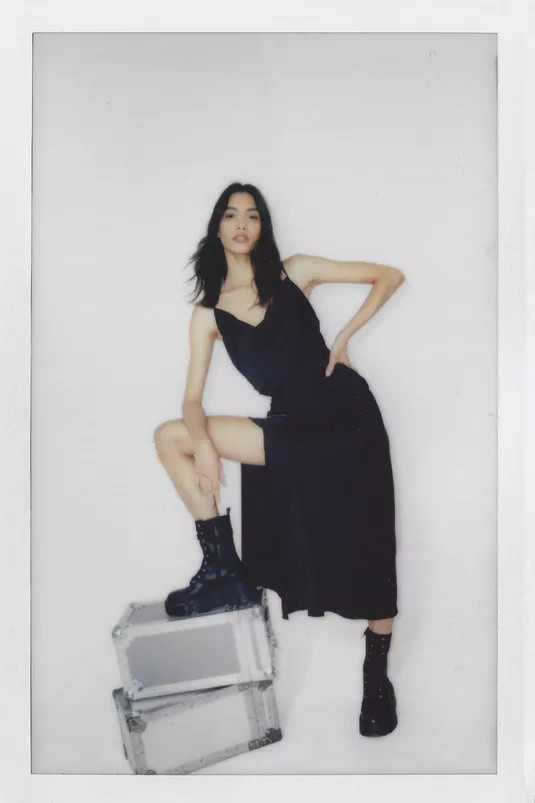 Satin Button Detail Cowl Neck Midi Dress | NastyGal (UK, IE)
