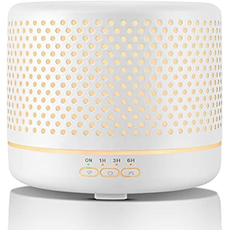 Diffusers for Essential Oils 500ml White, Metal Aromatherapy Oil Diffuser Cool Mist Humidifier for L | Amazon (US)