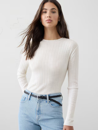 Merino Wool Ribbed Sweater | Banana Republic Factory