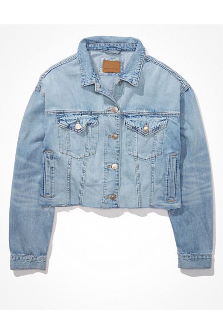 AE Cropped Denim Jacket | American Eagle Outfitters (US & CA)