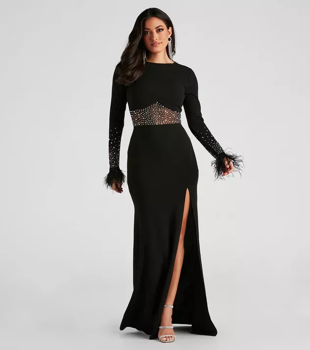 Alisha Rhinestone Strap Formal Dress