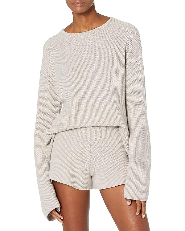 The Drop Women's Alice Crew-Neck Back-Slit Ribbed Pullover Sweater | Amazon (US)