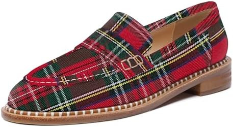 FOGEENA Womens Slip On Penny Fashion Casual Round Toe Patent Leather Chunky Low Heel Loafers Dres... | Amazon (US)