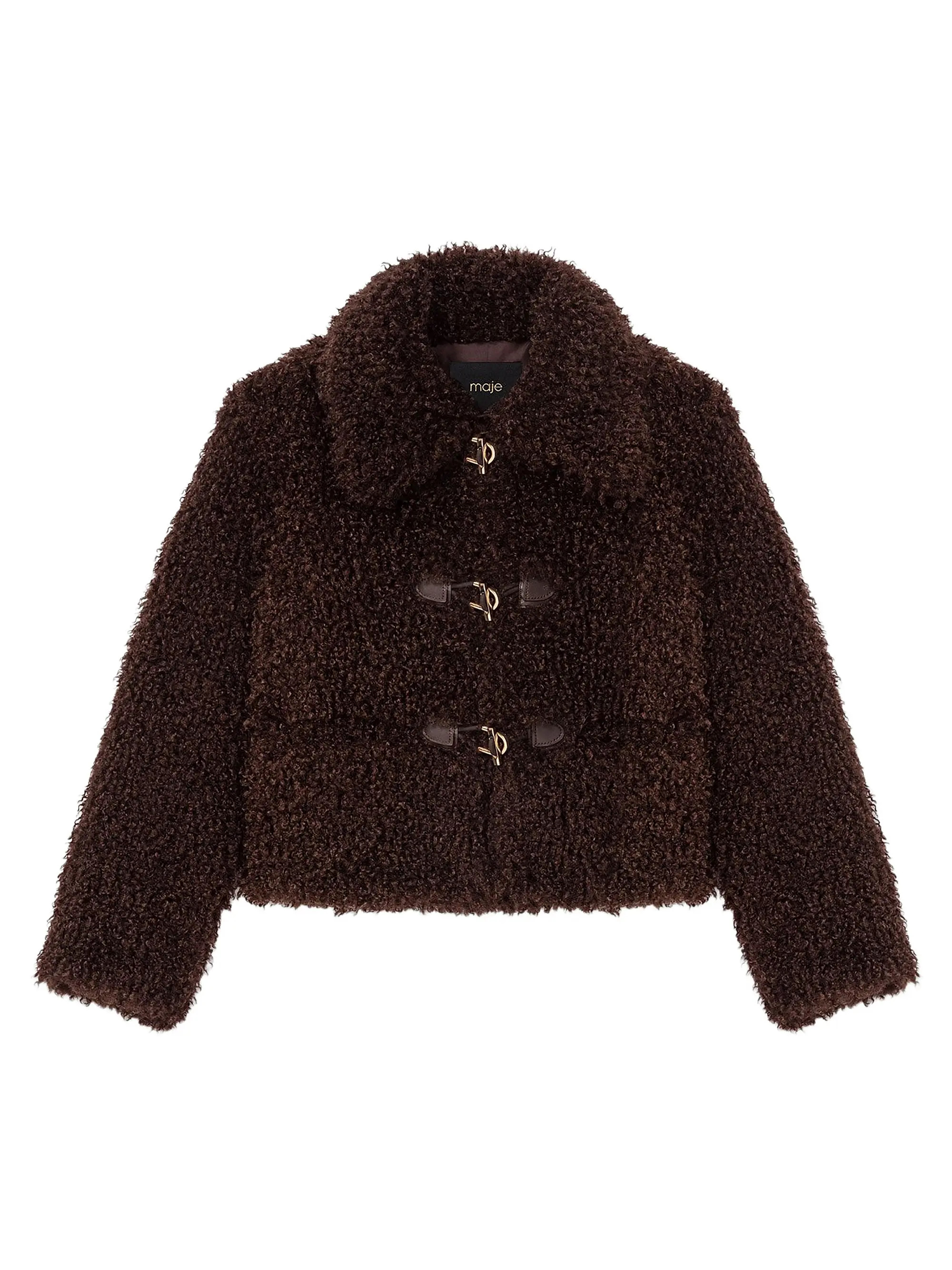 Maje Short Curly Coat | Saks Fifth Avenue | Saks Fifth Avenue