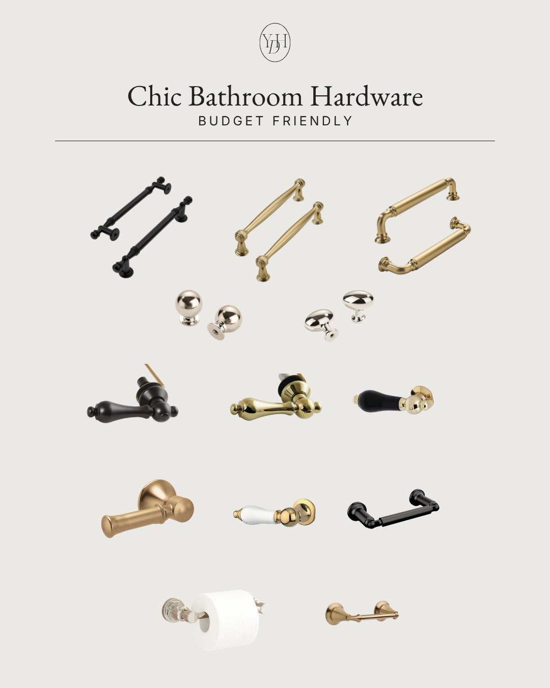 Bathroom hardware is one of those small details that quietly changes everything. Swapping basic builder-grade hardware for warmer, more elevated finishes instantly makes a vanity feel more custom and high-end. 

 #LTKHome