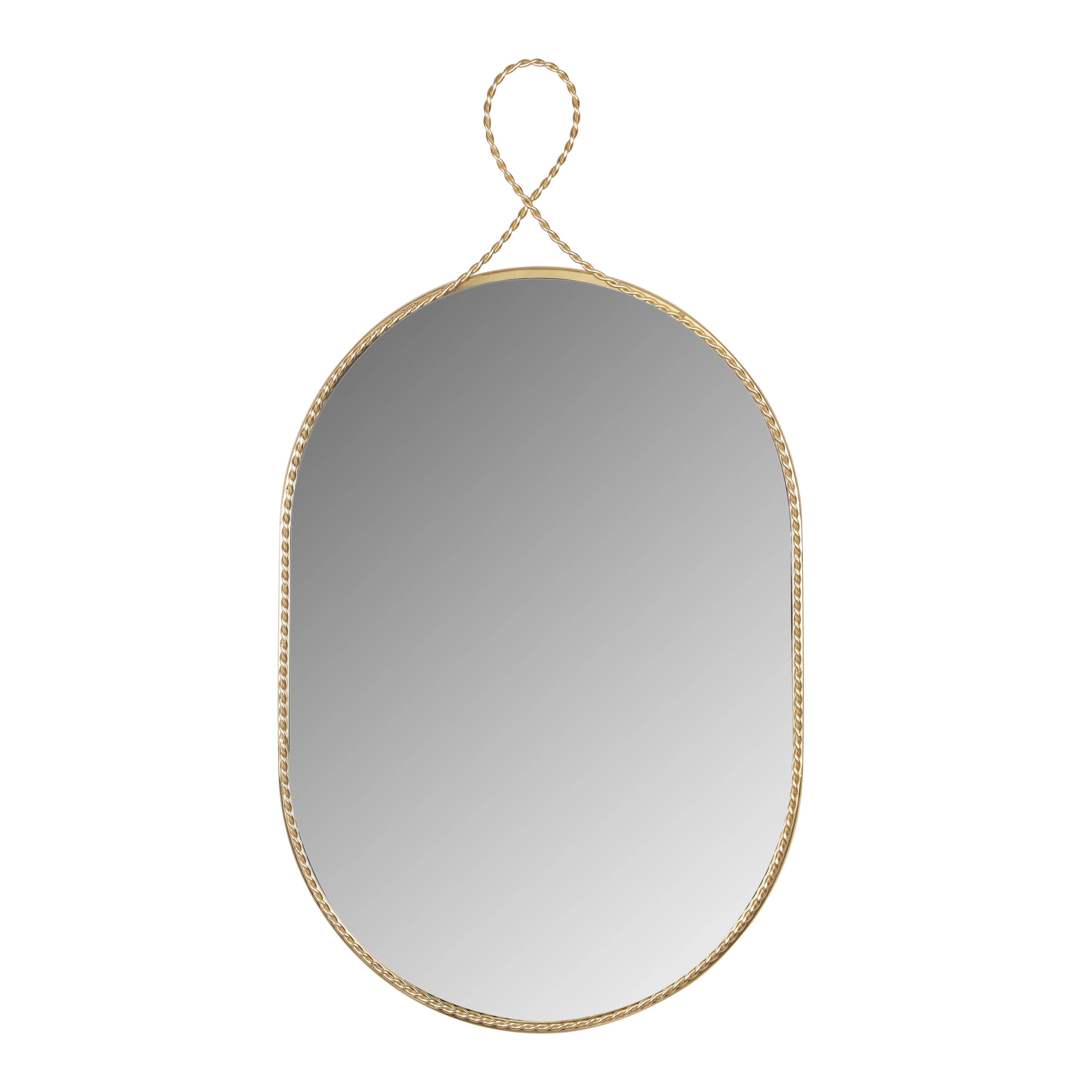 Ravina Braided Brass Oval Wall Mirror | TOV Furniture