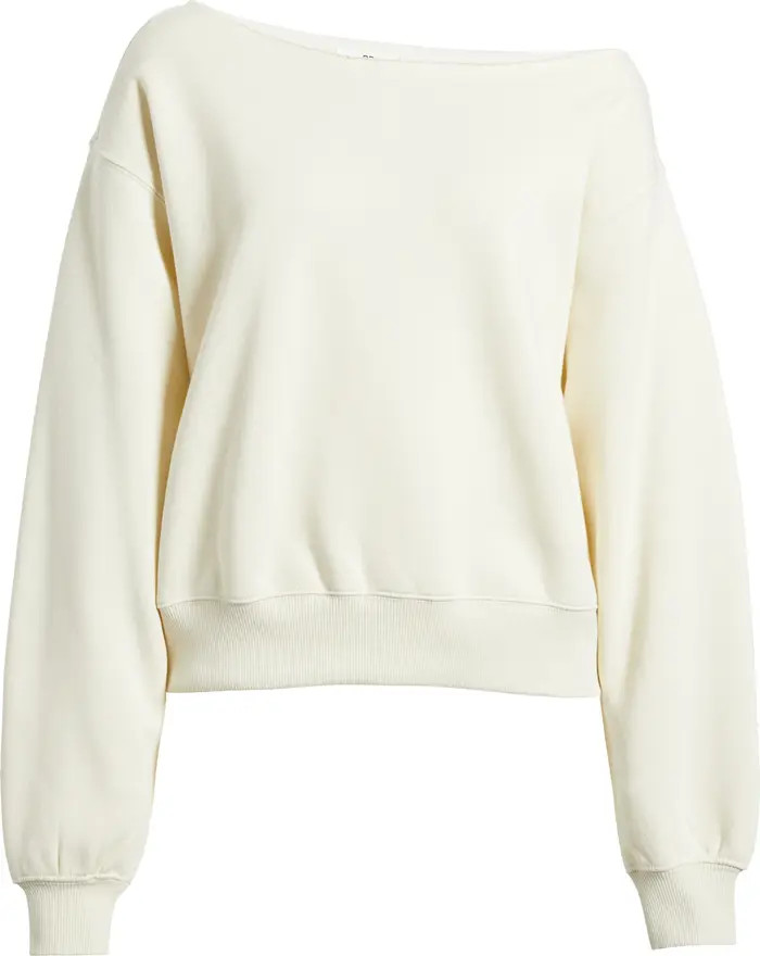 Fleece Detail Off the Shoulder Sweatshirt | Nordstrom