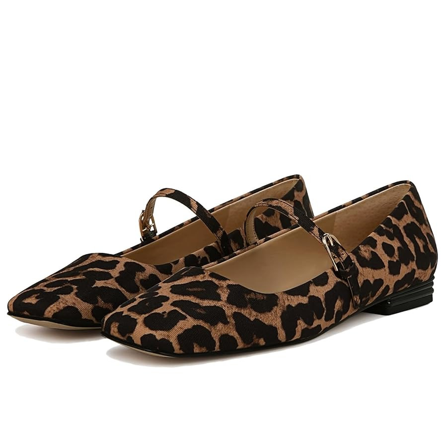 Ballet Flats Shoes for Women Square Toe Mary Jane Flats Shoes Buckle Strap Dress Casual Comfortab... | Amazon (US)