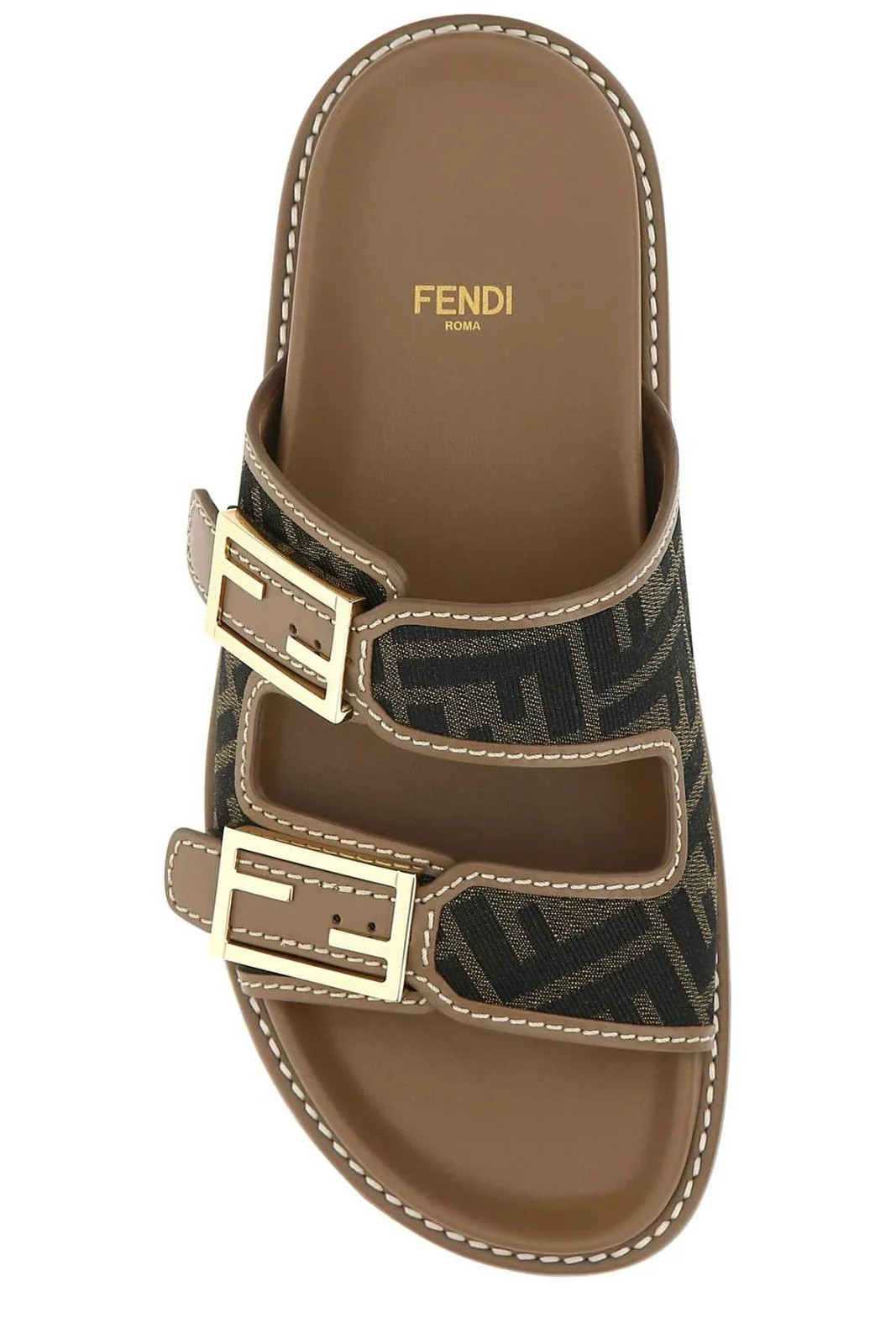 Fendi Logo Plaque Open-toe Sandals | Cettire Global