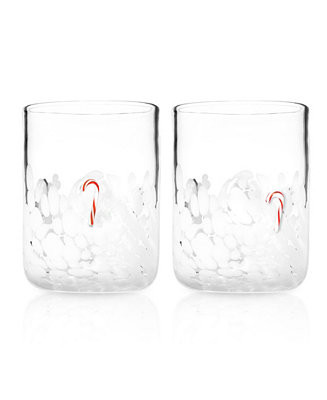 Godinger Candy Cane Double Old Fashioned Glasses, Set of 2 - Macy's | Macy's