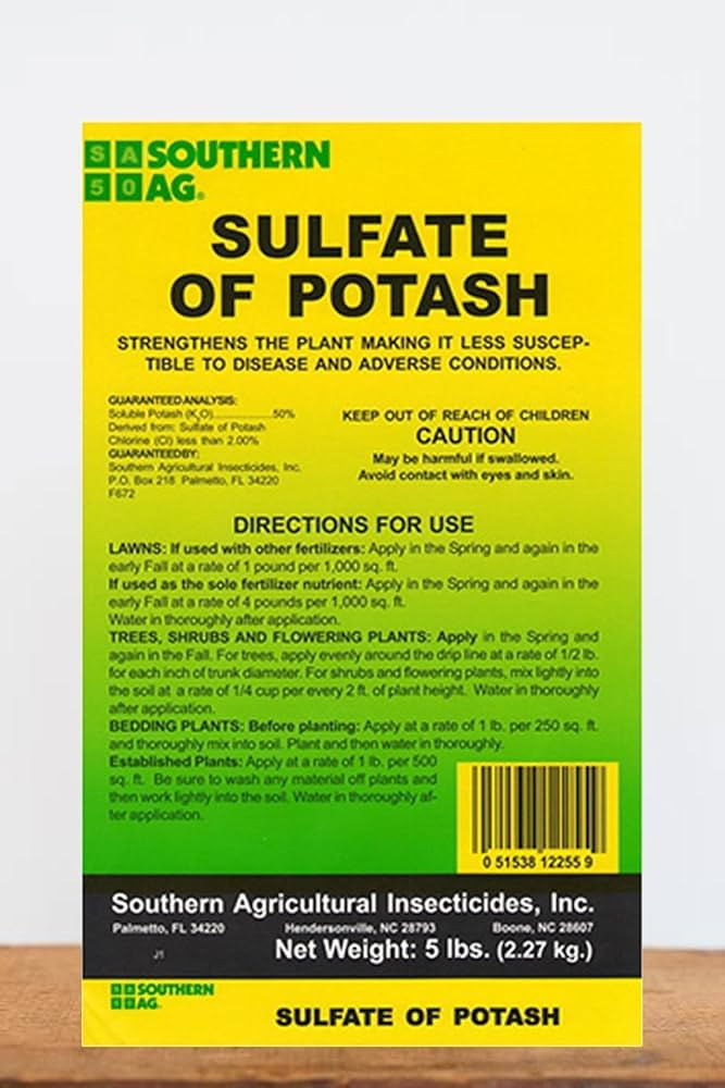 Southern Ag Sulfate of Potash 0-0-50, 5 LB Size: 5 LB | Amazon (US)