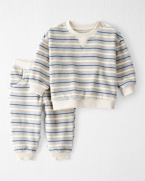 Little Planet Baby 2-Piece Organic Cotton Velour Set In Stripes Baby Size NB Multi | Carter's Inc