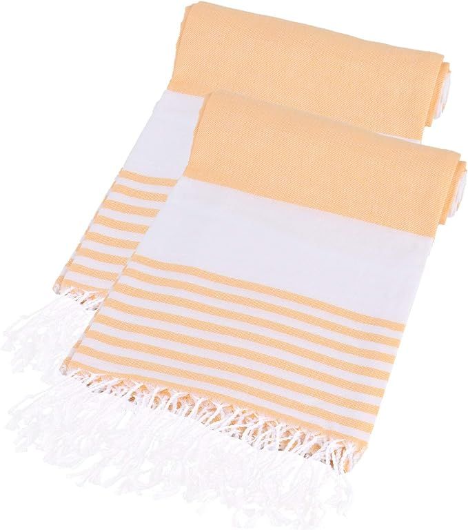 2 Packs Turkish Beach Towel - Sand Free Cotton Oversized Absorbent Quick Dry Soft Large Bathing T... | Amazon (US)