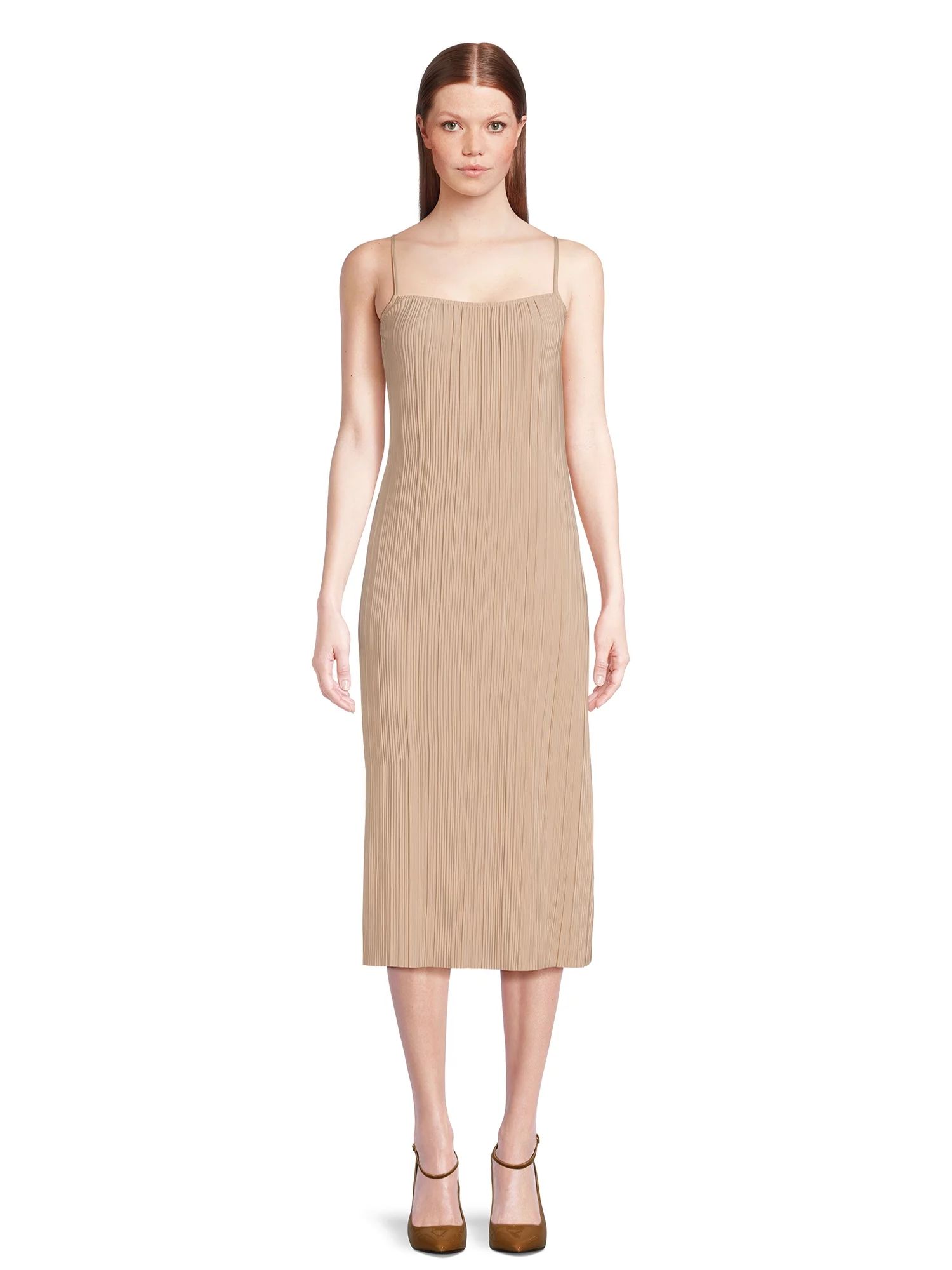 Time and Tru Women's Plisse Slip Dress, Sizes XS-XXXL | Walmart (US)