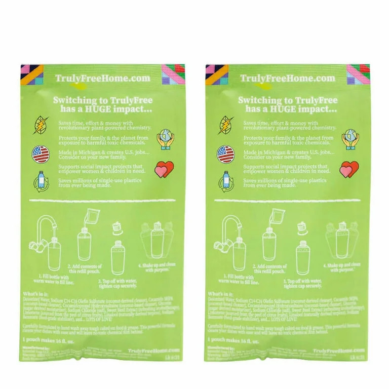 Truly Free Refillable Non-Toxic Dish Soap (2-Pack); Liquid Dish Soap; No Harmful Ingredients; Inc... | Walmart (US)