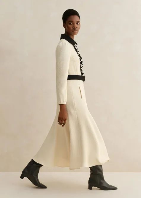 Textured Tailoring Midi Fit + Flare Dress | ME+EM US