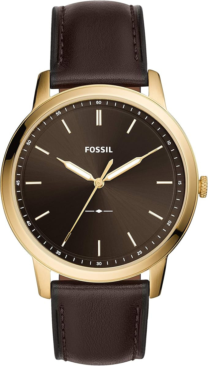 Fossil Minimalist Men's Watch with Leather or Stainless Steel Band, Chronograph or Analog Watch D... | Amazon (US)