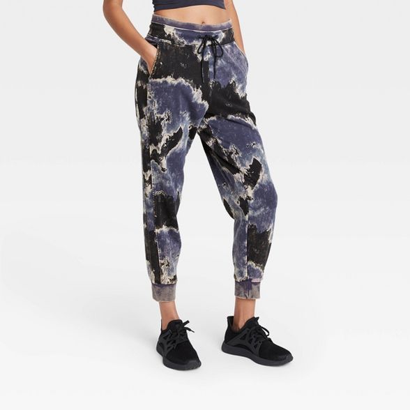 Women's Mid-Rise French Terry Acid Wash Jogger Pants with Side Panel - JoyLab™ | Target
