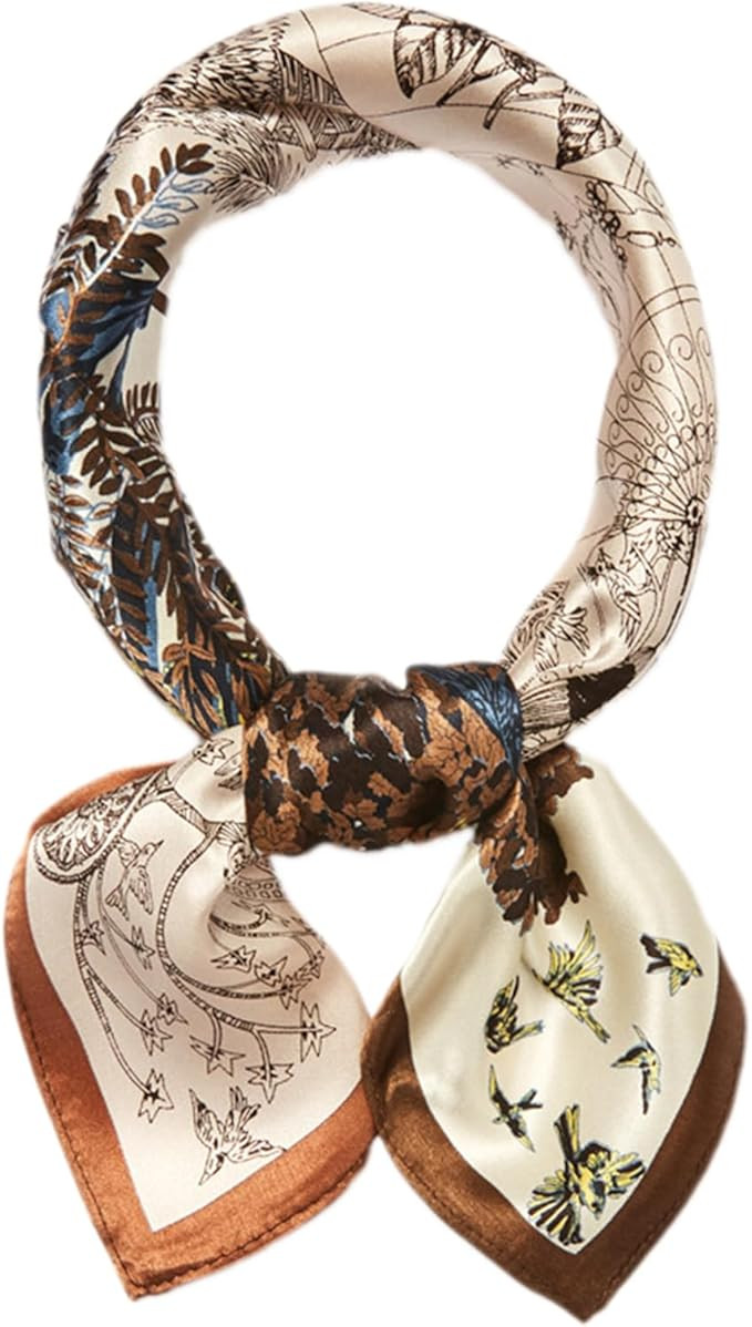 100% Mulberry Silk Scarf 21x 21inches Women's Small Square Scarf for Night Sleeping | Amazon (US)