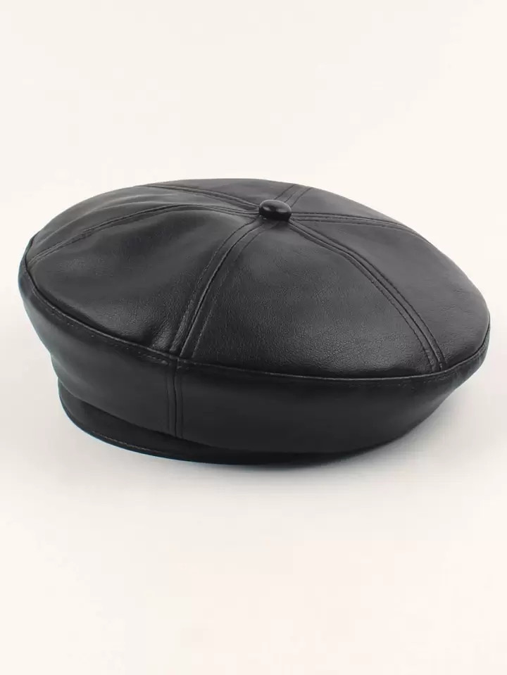 Solid PU Beret | SHEIN