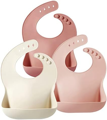 PandaEar Silicone Bibs for Babies Toddlers Girls| Adjustable Waterproof BPA Free Soft Durable Bib... | Amazon (US)