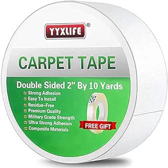 YYXLIFE Double Sided Carpet Tape for Area Rugs Carpet Adhesive Removable Multi-Purpose Rug Tape C... | Amazon (US)