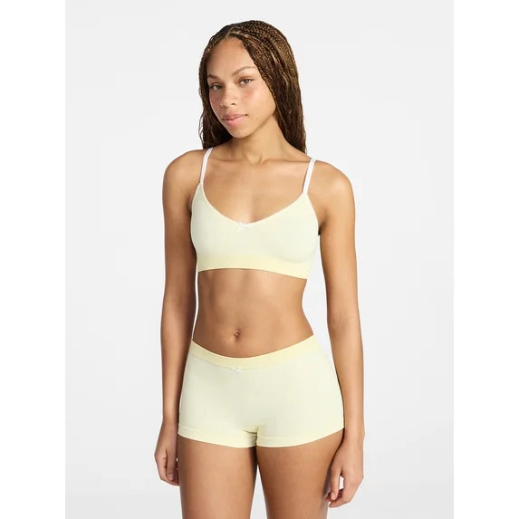 No Boundaries Seamless Triangle Bralette & Boyshort Set, 2-Piece, Women's XS-XXXL | Walmart (US)