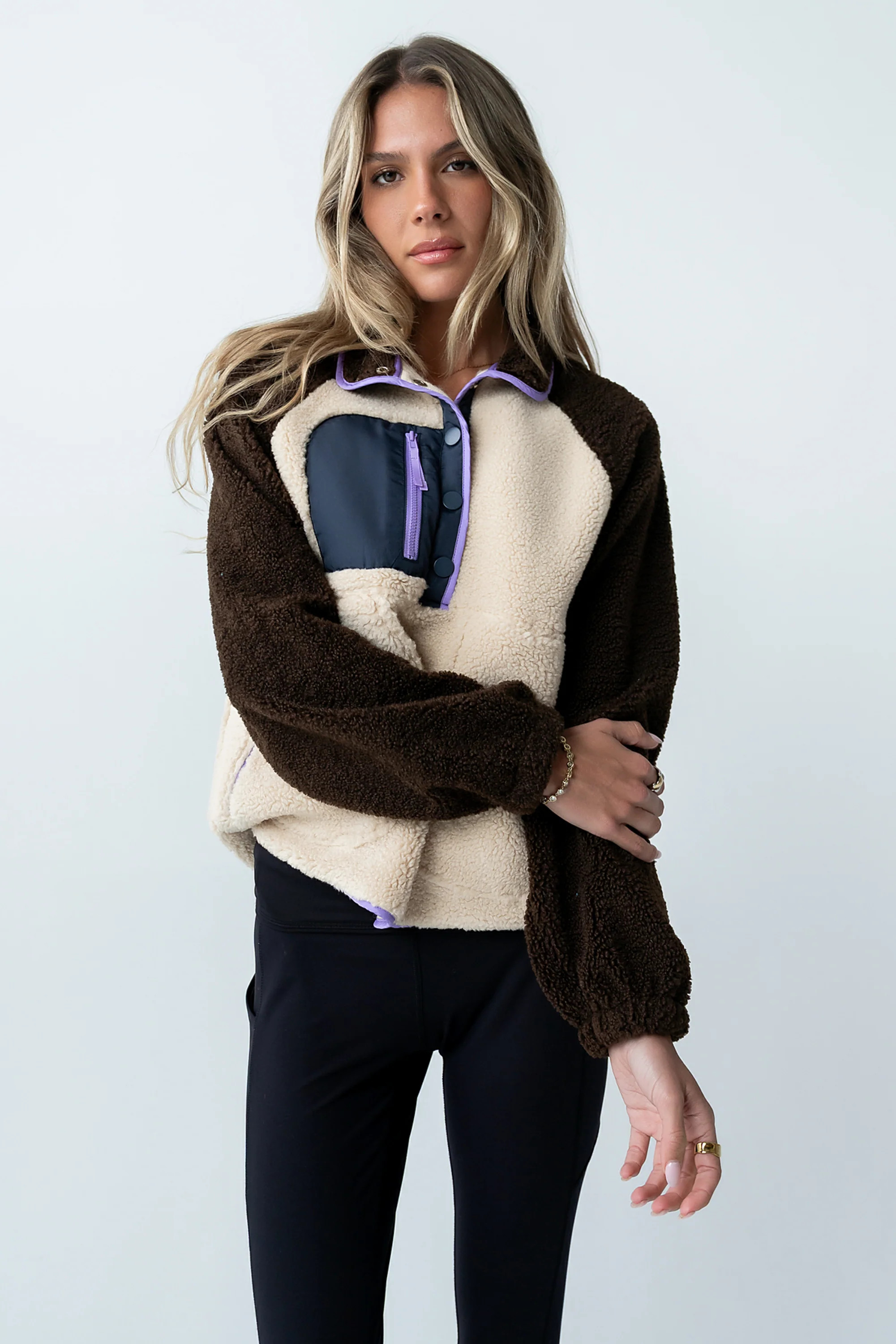 Milana Sherpa Pullover in Brown | Böhme US