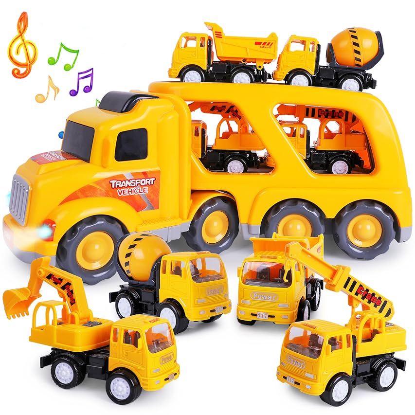 Toys for 1 2 3 4 5 6 Year Old Boys, Kids Toys Truck for Toddler Boys Girls, 5 in 1 Friction Power Co | Amazon (US)