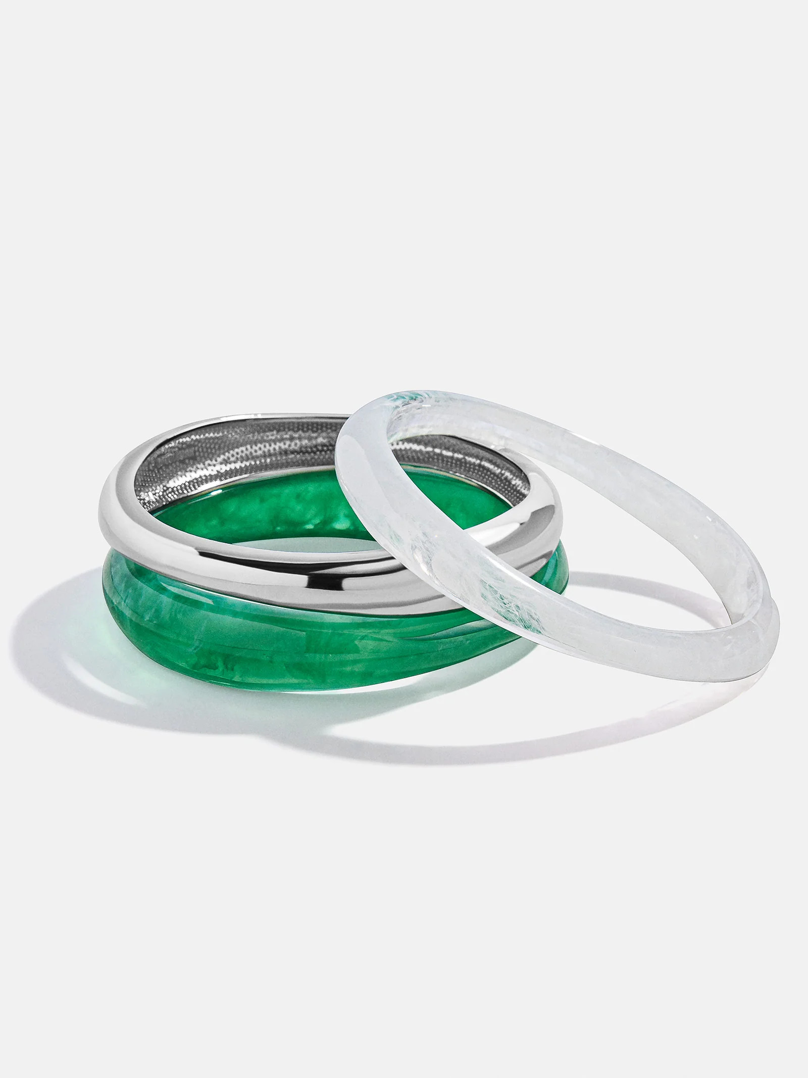 Raven Resin Bangle Set - Malachite | BaubleBar