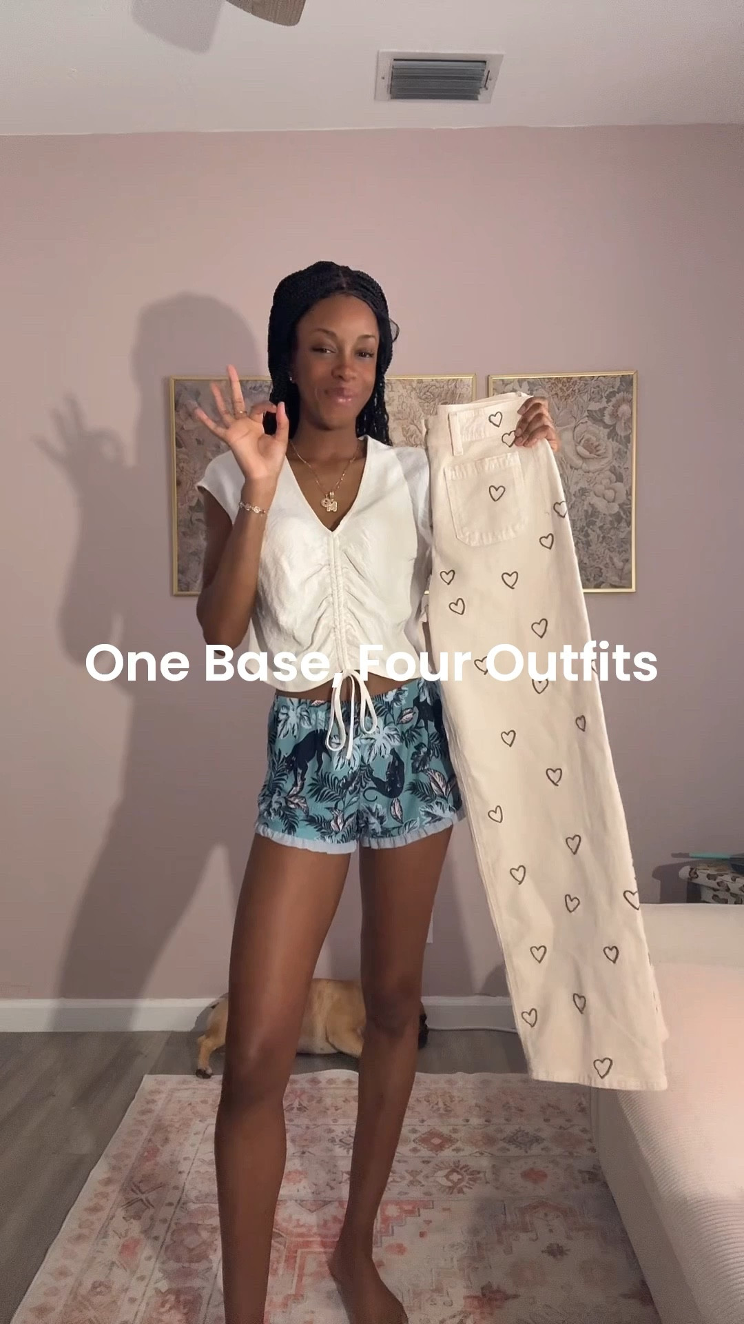 Styling these embroidered heart pants four ways! So easy to put together many outfits with a single pair of pants. Purchasing a single item creates multiple fits  

#LTKootd #LTKTall #LTKSeasonal