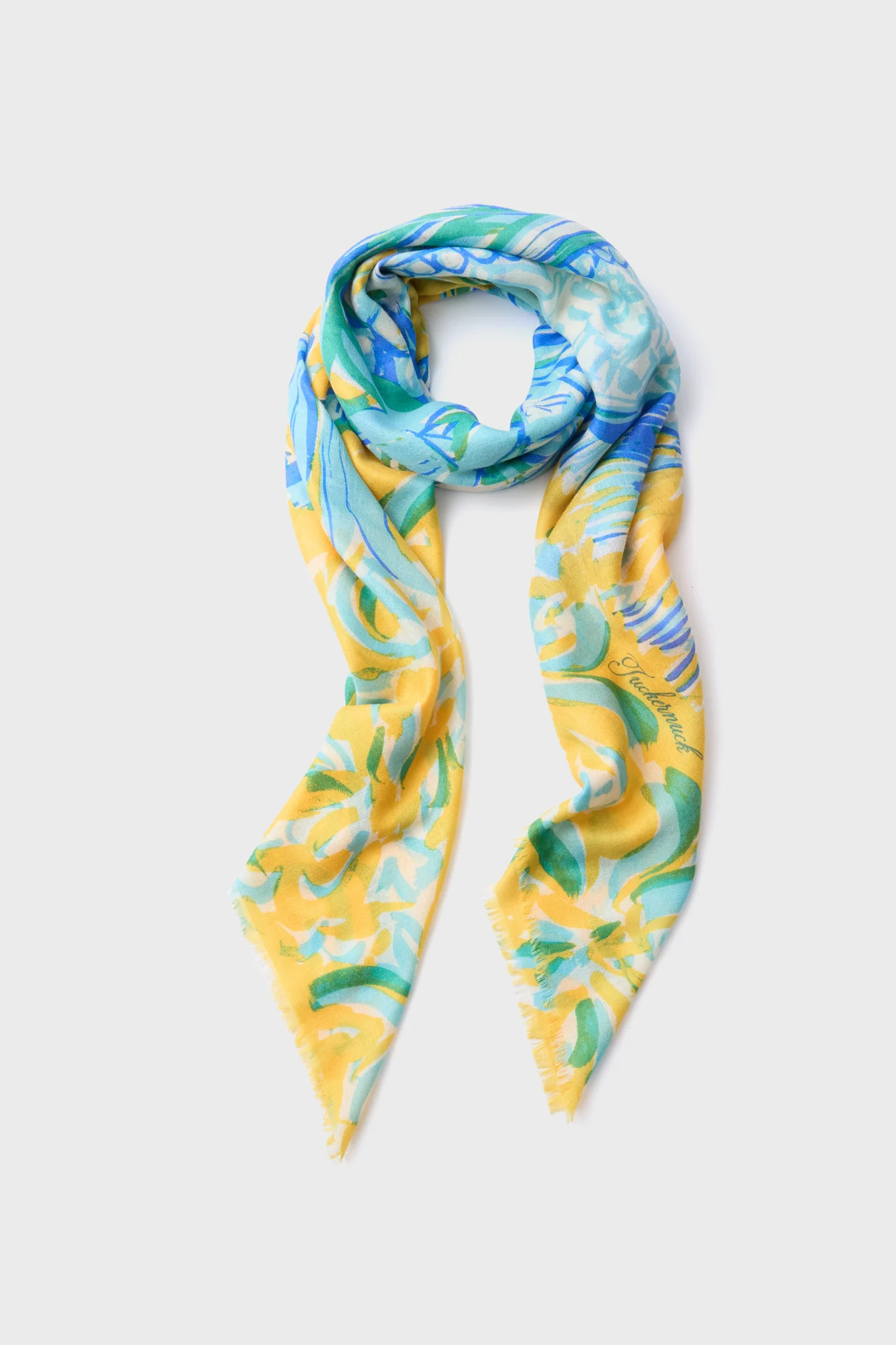 Painterly Basket Silk Cashmere Blend Large Scarf | Tuckernuck (US)